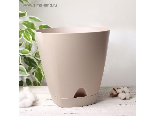 Горшок для цветов AMSTERDAM d200 с прикорневым поливом 4 л Молочный шоколад 6201/6